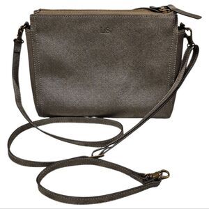 Lo & Sons Pearl Bag Saffiano Leather Graphite Exterior / Brass Hardware